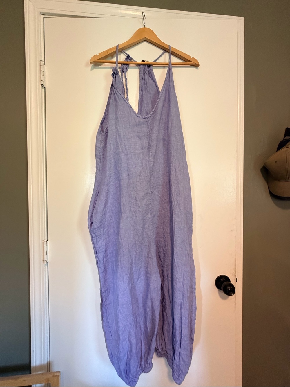 Made in Italy Linen Jumpsuit | Dusty Lavender | Pockets | One Size | Boho